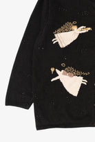 Vintage Black Talbots Angels Ugly Christmas Cardigan (1990s)