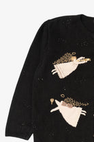 Vintage Black Talbots Angels Ugly Christmas Cardigan (1990s)