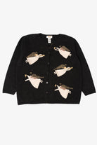Vintage Black Talbots Angels Ugly Christmas Cardigan (1990s)