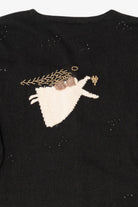 Vintage Black Talbots Angels Ugly Christmas Cardigan (1990s)