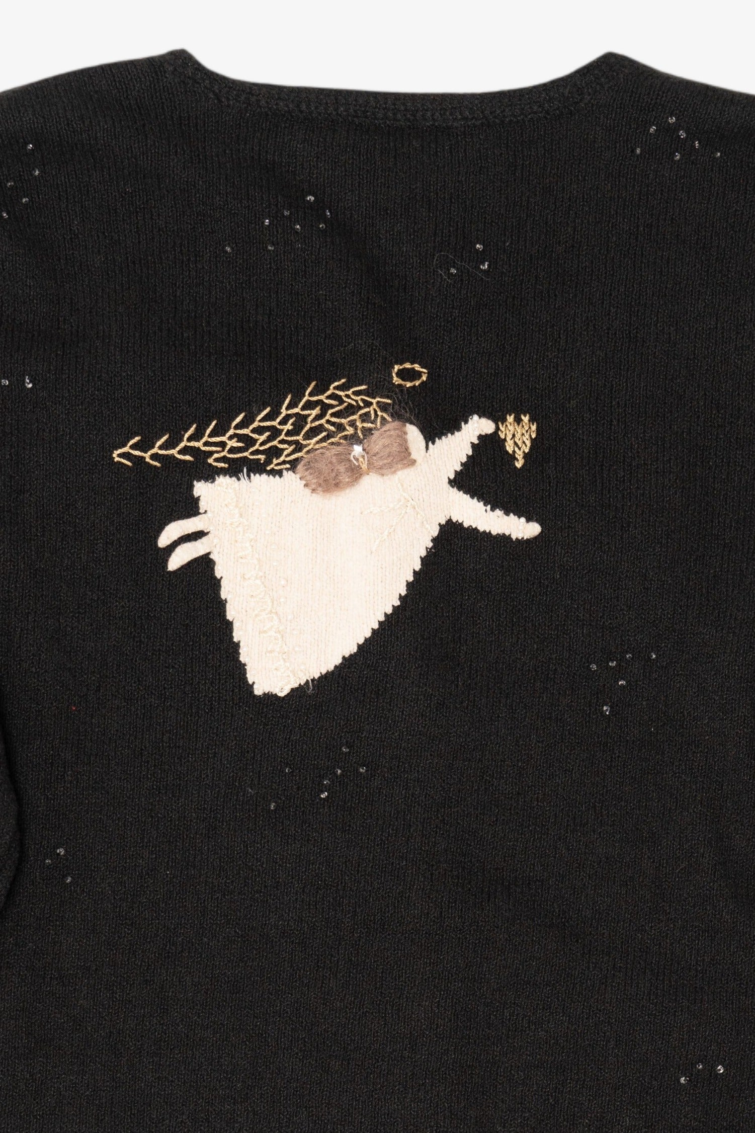 Vintage Black Talbots Angels Ugly Christmas Cardigan (1990s)
