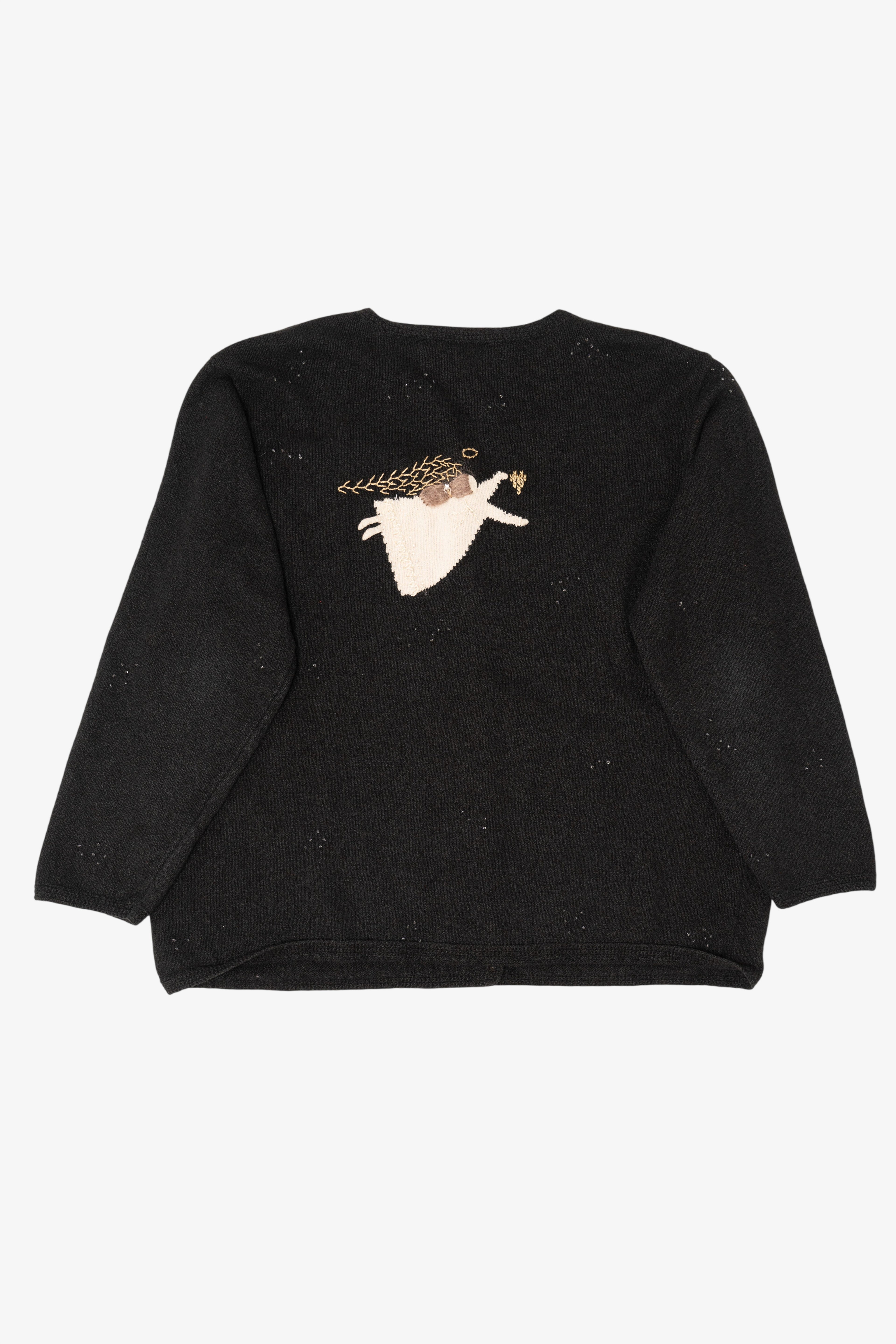 Vintage Black Talbots Angels Ugly Christmas Cardigan (1990s)