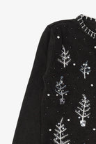 Vintage Black Basic Editions Trees Ugly Christmas Cardigan (1990s)