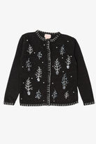 Vintage Black Basic Editions Trees Ugly Christmas Cardigan (1990s)