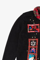 Vintage Black Hampshire Studio Snowmen Ugly Christmas Cardigan (1990s)
