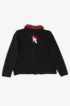 Vintage Black Hampshire Studio Snowmen Ugly Christmas Cardigan (1990s)