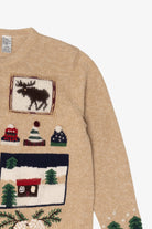 Vintage Beige Holiday Lodge Ugly Christmas Cardigan (2000s)