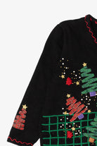 Vintage Black Designers Originals Studio Trees Christmas Cardigan (1990s)