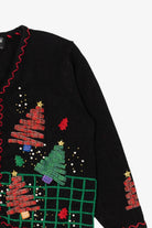 Vintage Black Designers Originals Studio Trees Christmas Cardigan (1990s)