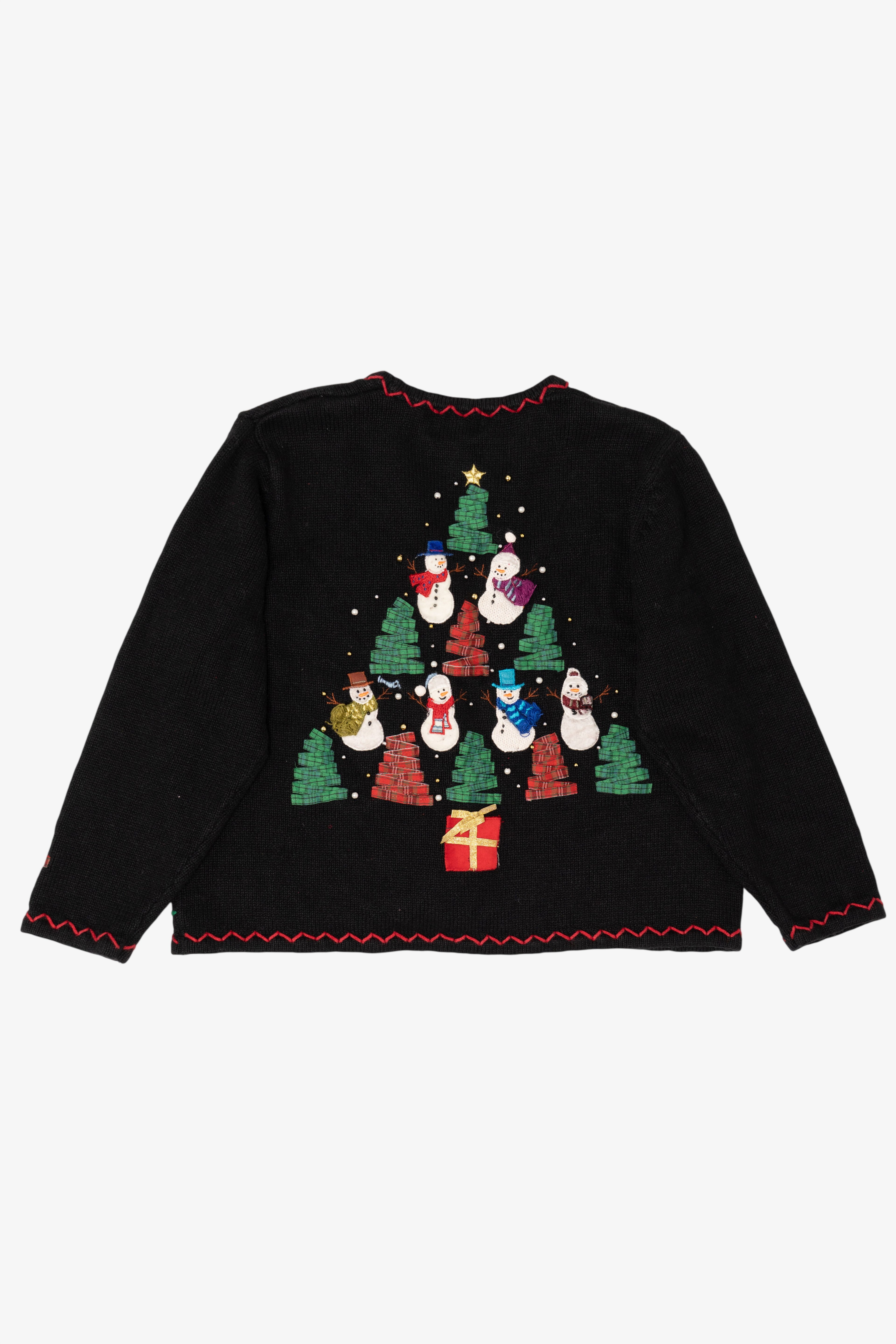 Vintage Black Designers Originals Studio Trees Christmas Cardigan (1990s)