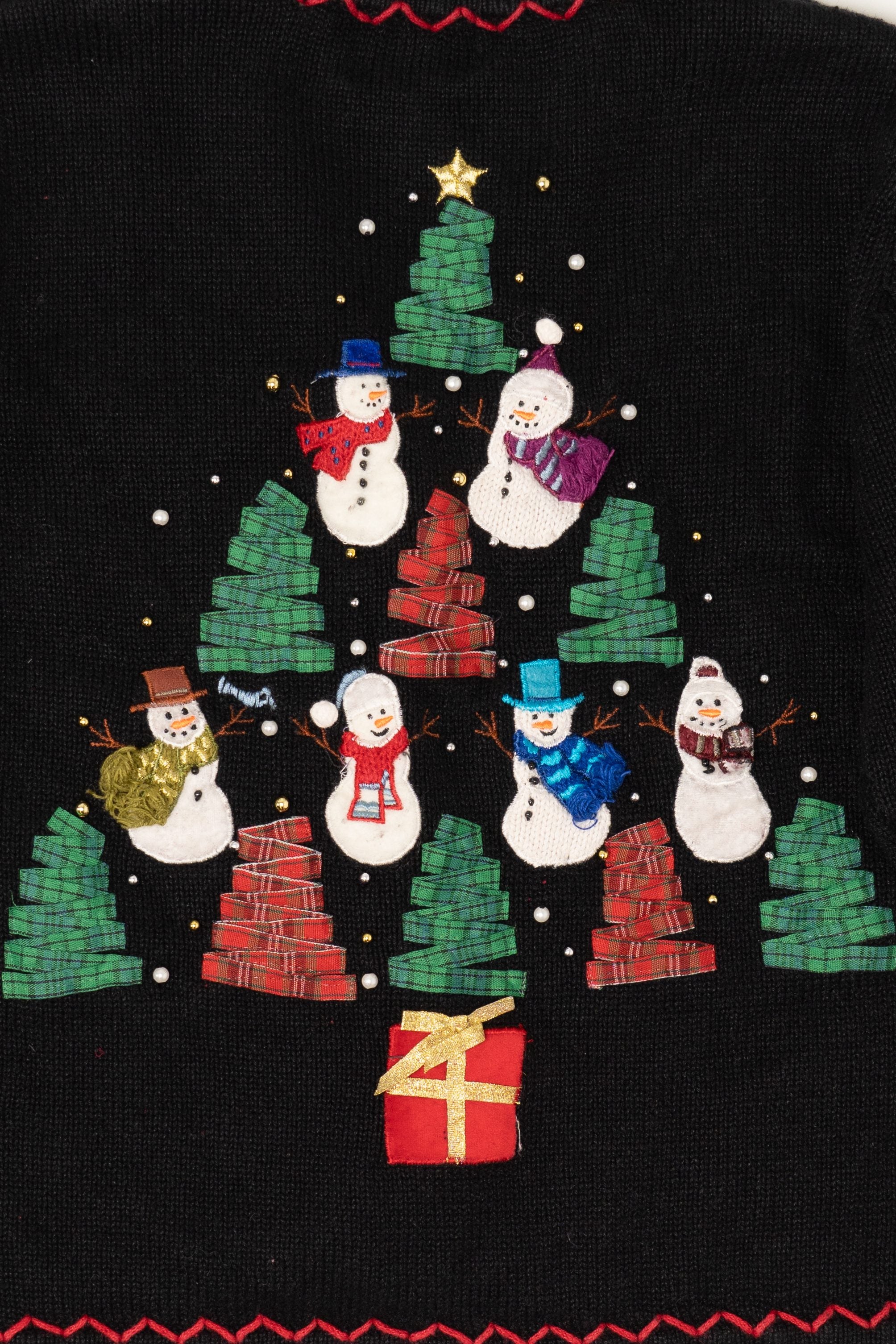 Vintage Black Designers Originals Studio Trees Christmas Cardigan (1990s)