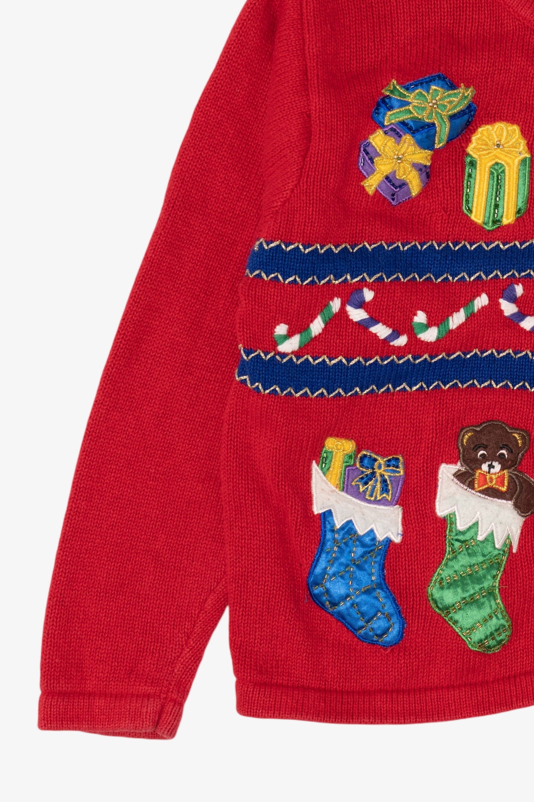 Vintage Red Airport Presents Ugly Christmas Cardigan (1990s)
