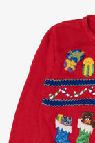 Vintage Red Airport Presents Ugly Christmas Cardigan (1990s)