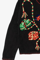 Vintage Black Reference Point Presents Ugly Christmas Cardigan (1990s)