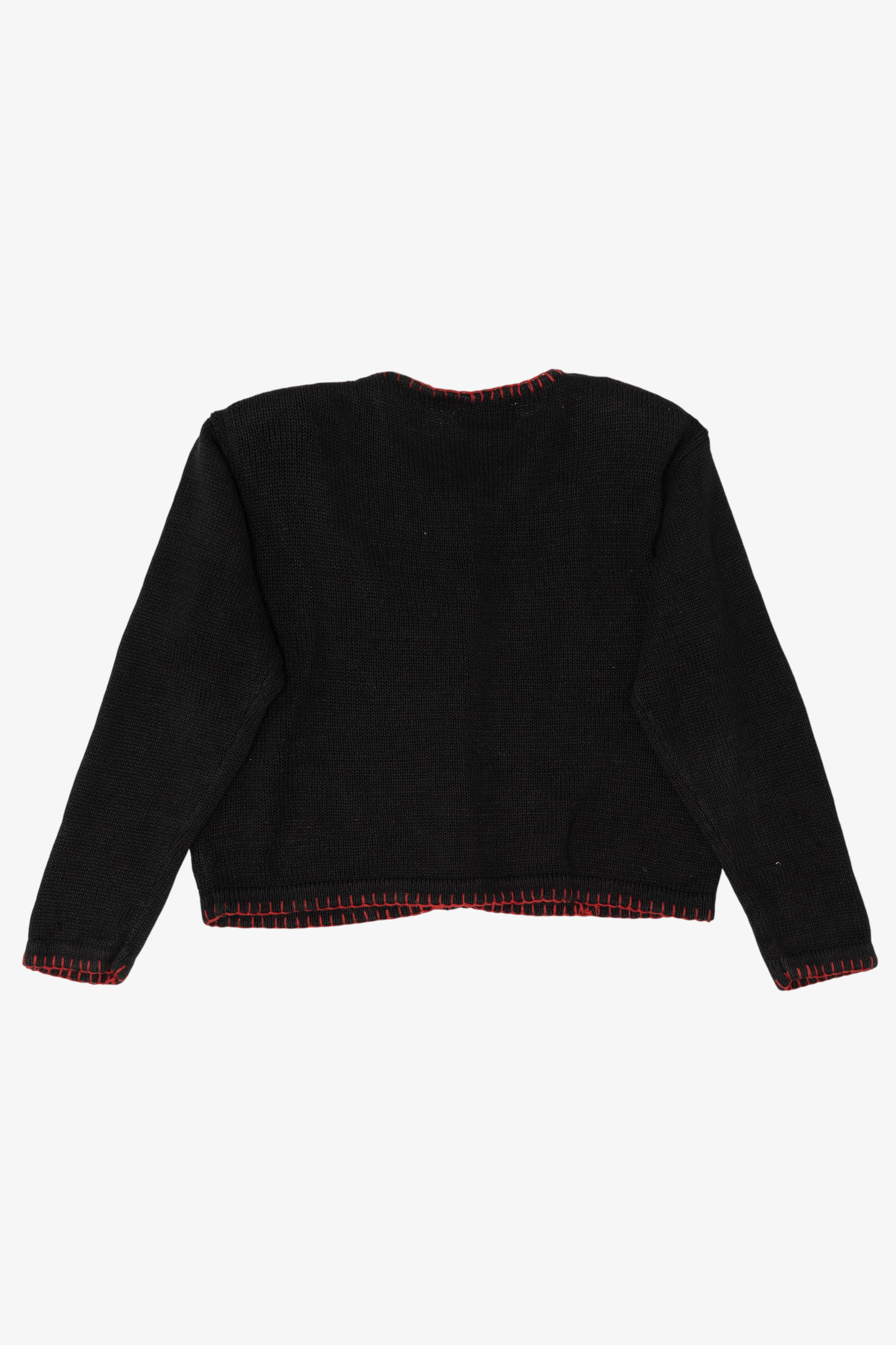 Vintage Black Reference Point Presents Ugly Christmas Cardigan (1990s)