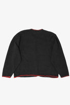 Vintage Black Crystal Kobe Ornaments Ugly Christmas Cardigan (1990s)