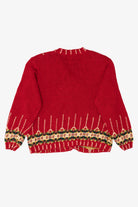 Vintage Red Tiara Trees Ugly Christmas Cardigan (1990s)