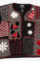 Vintage Black Designers Originals Studio Scottie Dogs Ugly Christmas Cardigan (1990s)