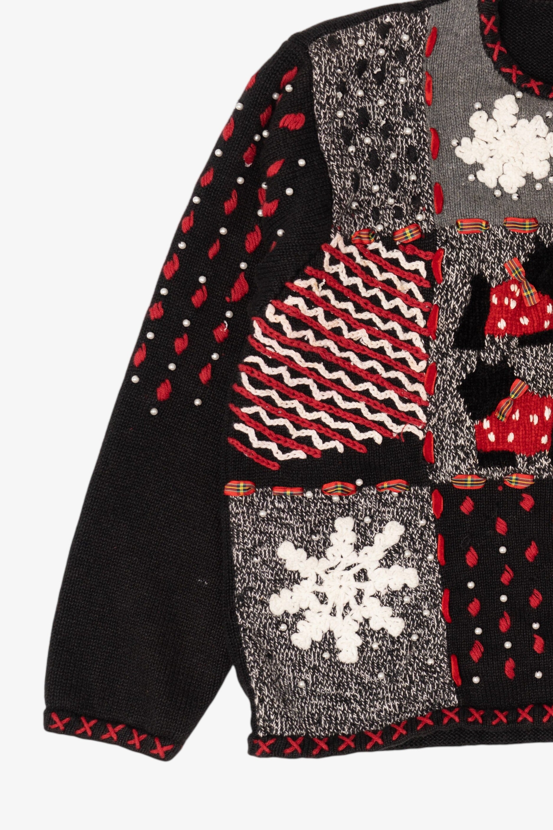 Vintage Black Designers Originals Studio Scottie Dogs Ugly Christmas Cardigan (1990s)