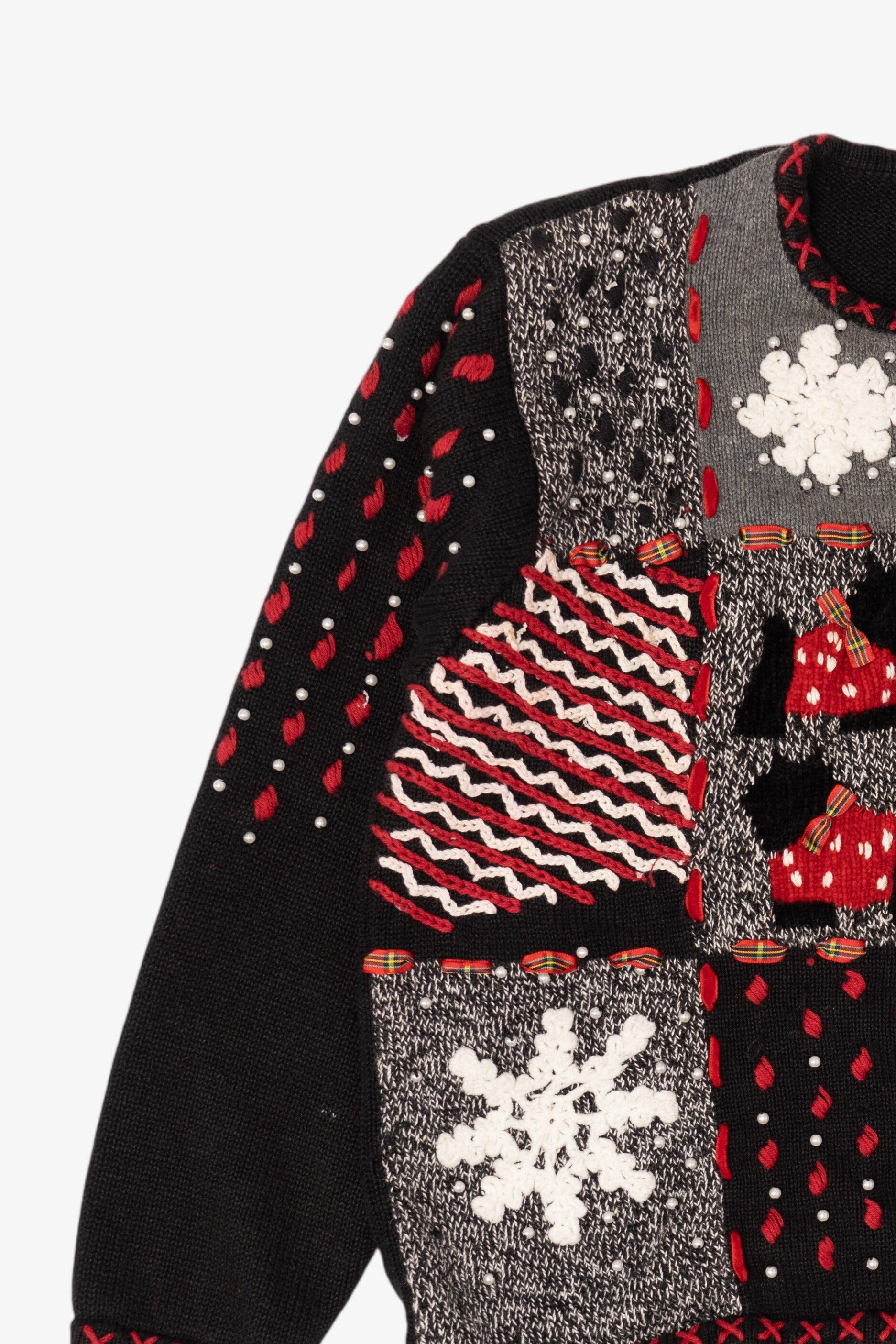 Vintage Black Designers Originals Studio Scottie Dogs Ugly Christmas Cardigan (1990s)