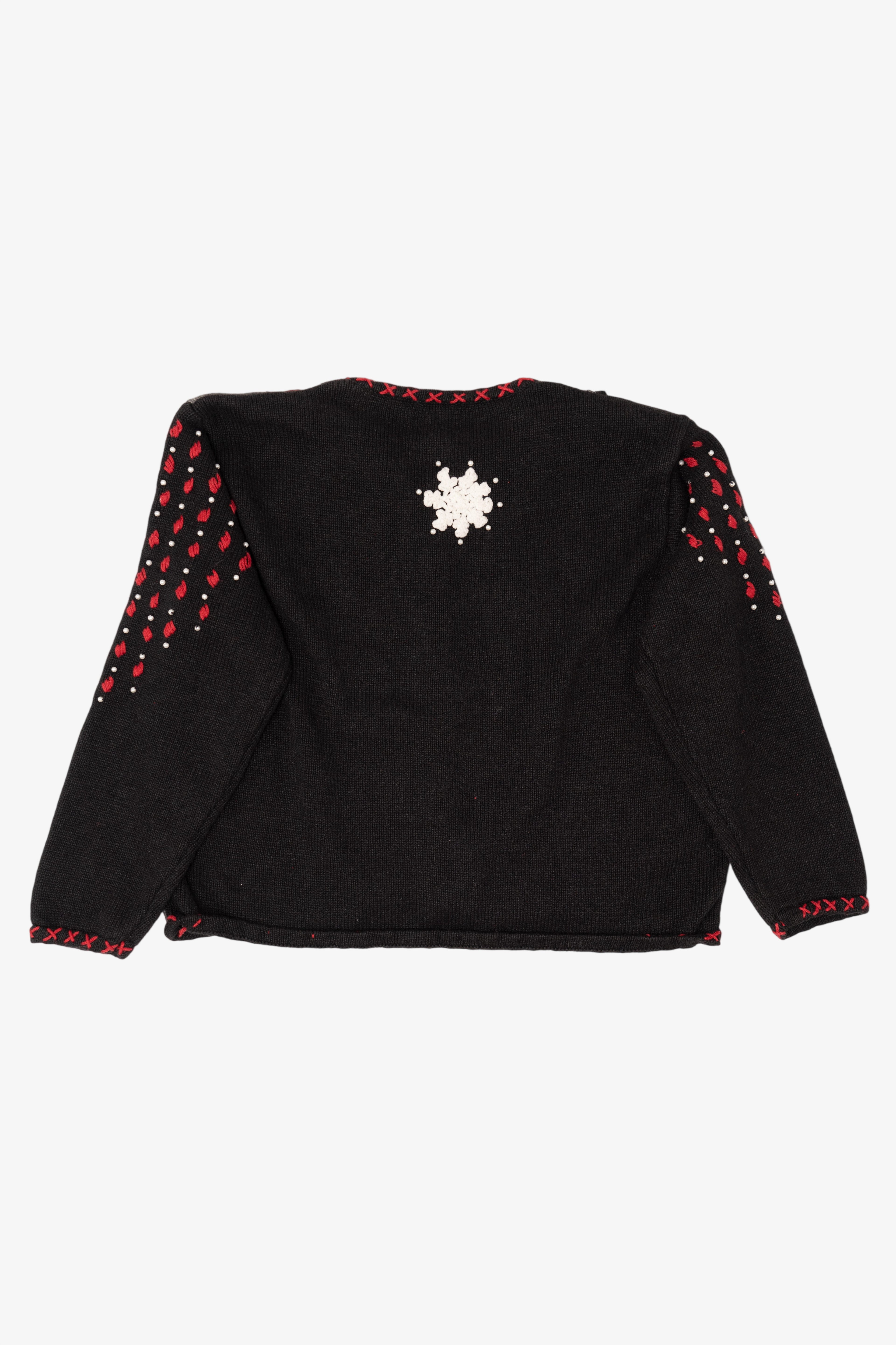 Vintage Black Designers Originals Studio Scottie Dogs Ugly Christmas Cardigan (1990s)