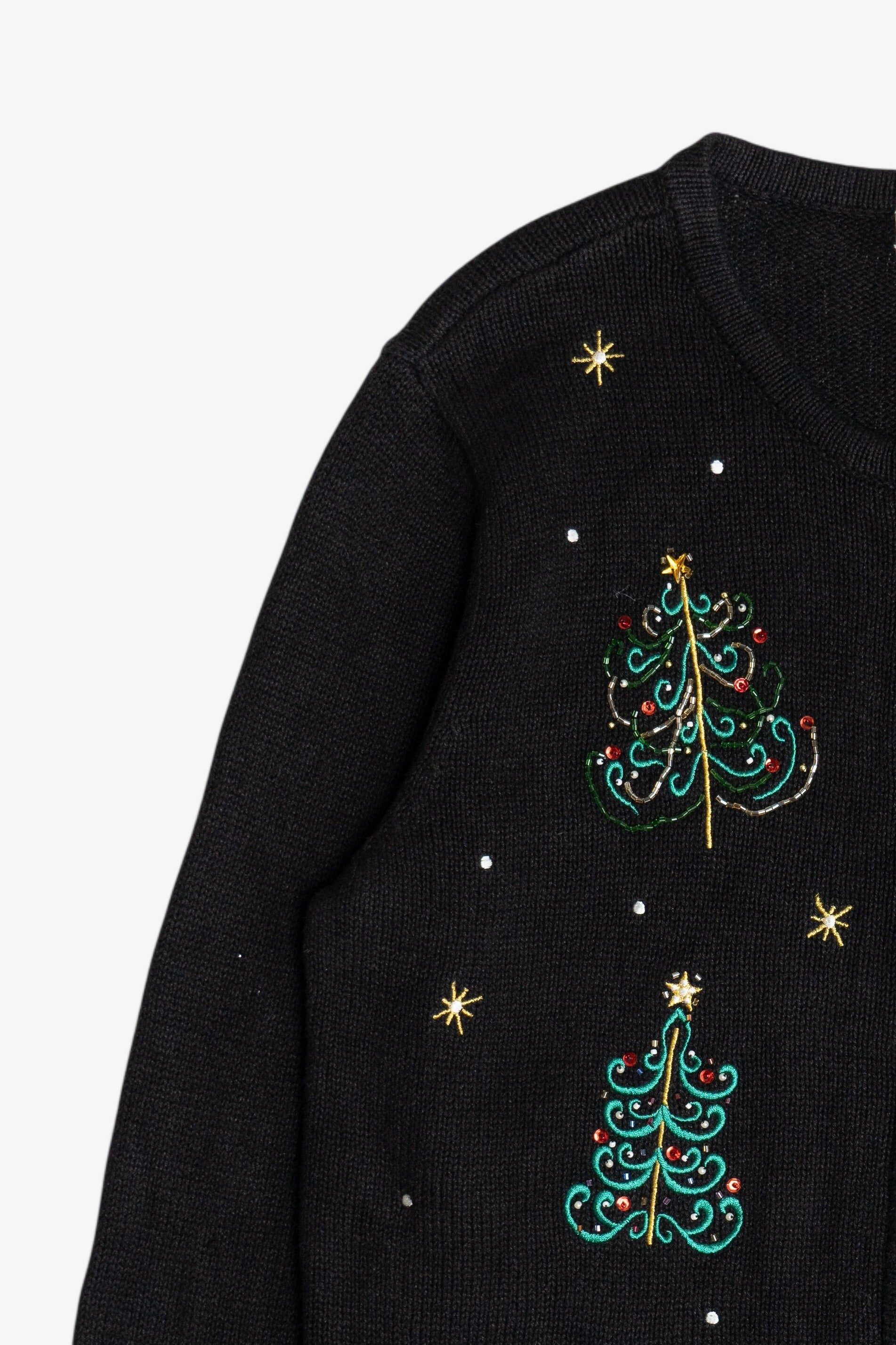 Vintage Bechamel Petites Christmas Trees Ugly Christmas Sweater (1990s)