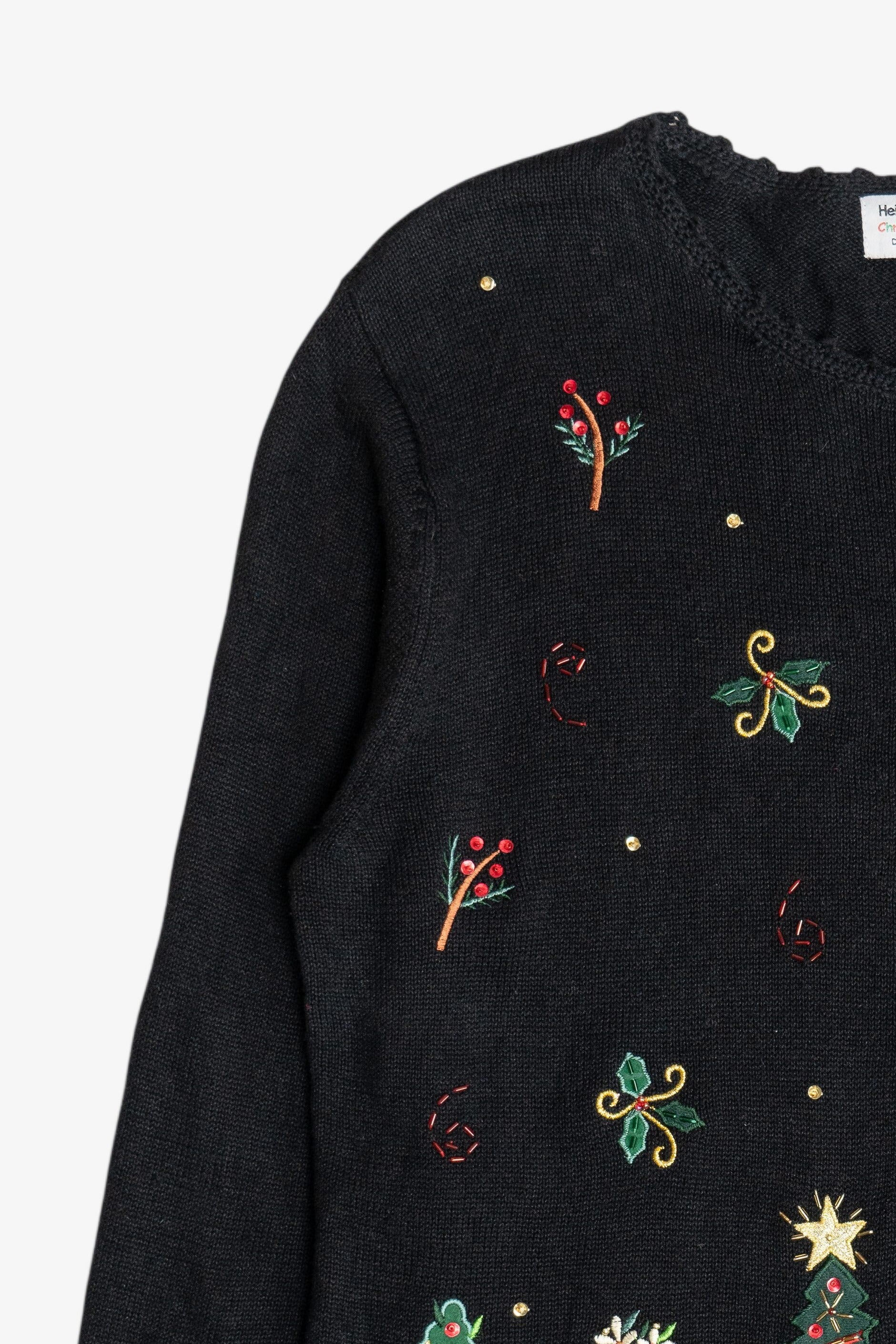 Vintage Heirloom Collectibles Decorative Trees Ugly Christmas Sweater (1990s)