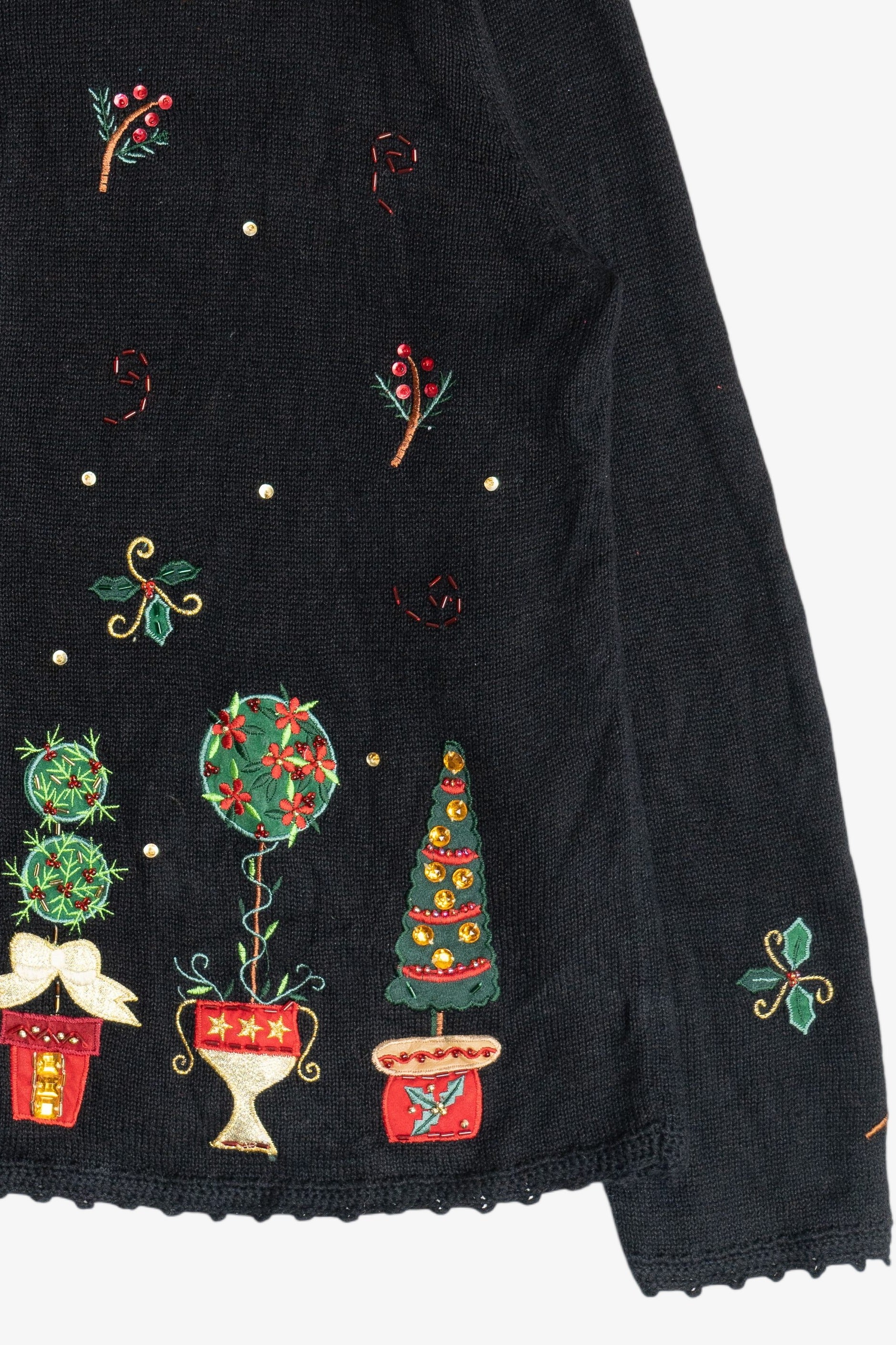 Vintage Heirloom Collectibles Decorative Trees Ugly Christmas Sweater (1990s)