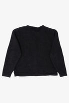 Kids Vintage Black Airport Girls Santa On Sleigh Ugly Christmas Cardigan (1990s)
