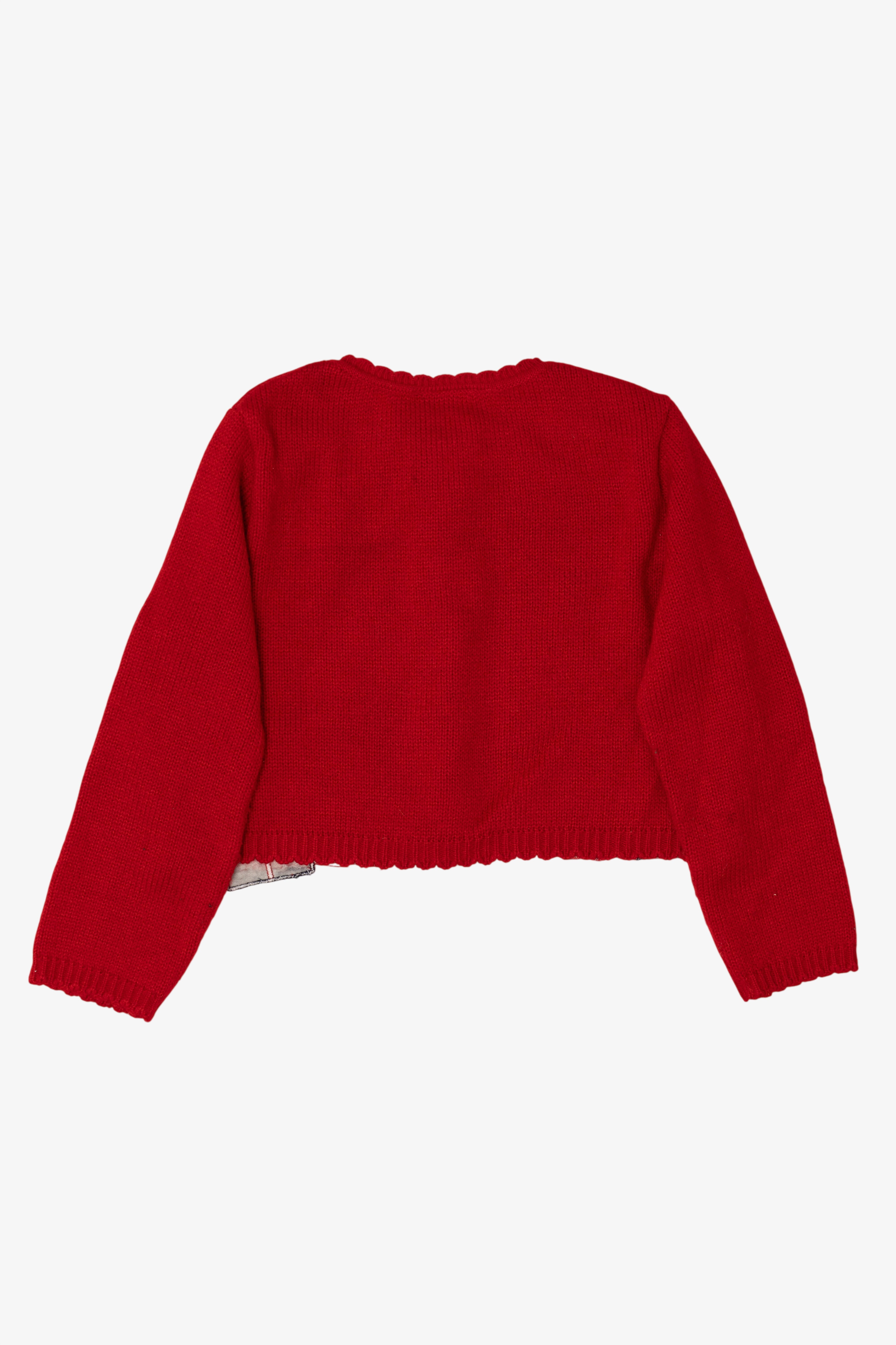 Vintage Kids Red Bonnie Jean Presents Ugly Christmas Cardigan (1990s)