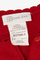 Vintage Kids Red Bonnie Jean Presents Ugly Christmas Cardigan (1990s)