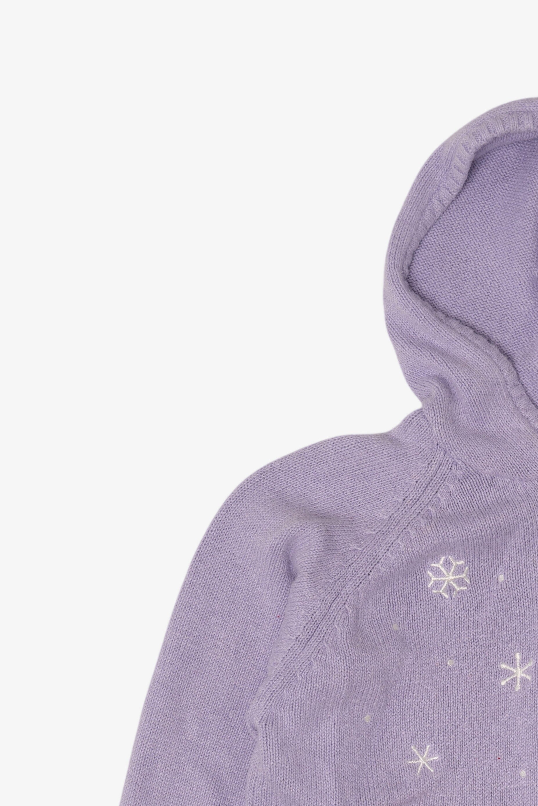 Vintage Kids Lavender Snowmen Hooded Ugly Christmas Cardigan (2000s)