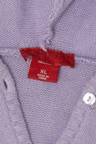 Vintage Kids Lavender Snowmen Hooded Ugly Christmas Cardigan (2000s)
