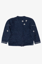 Vintage Kids Blue Girls Ice Skating Ugly Christmas Cardigan (1990s)