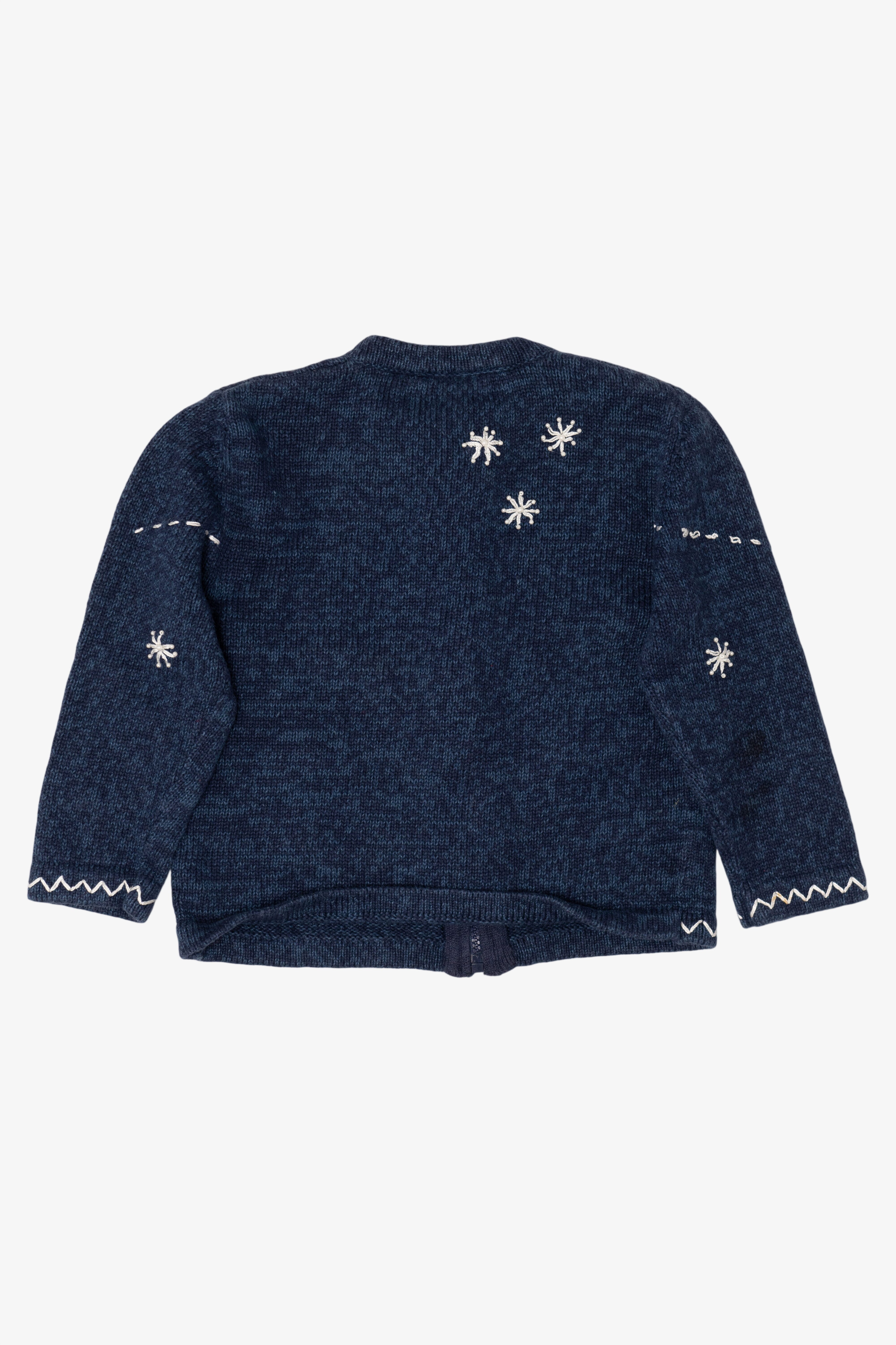 Vintage Kids Blue Girls Ice Skating Ugly Christmas Cardigan (1990s)