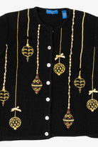 Vintage Black Karen Scott Ornaments Ugly Christmas Cardigan (1990s)
