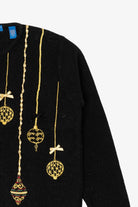Vintage Black Karen Scott Ornaments Ugly Christmas Cardigan (1990s)