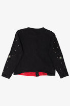 Vintage Black Classic Elements Santa Ugly Christmas Cardigan (1990s)