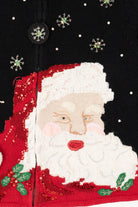 Vintage Black Classic Elements Santa Ugly Christmas Cardigan (1990s)
