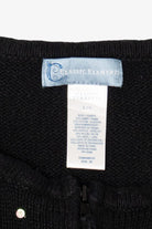 Vintage Black Classic Elements Santa Ugly Christmas Cardigan (1990s)
