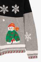Vintage Gray Dressbarn Snowmen Ugly Christmas Cardigan (2000s)