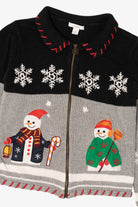 Vintage Gray Dressbarn Snowmen Ugly Christmas Cardigan (2000s)