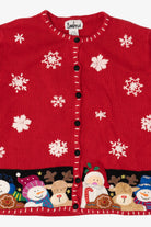 Vintage Red Ambra Santa Ugly Christmas Cardigan (1990s)