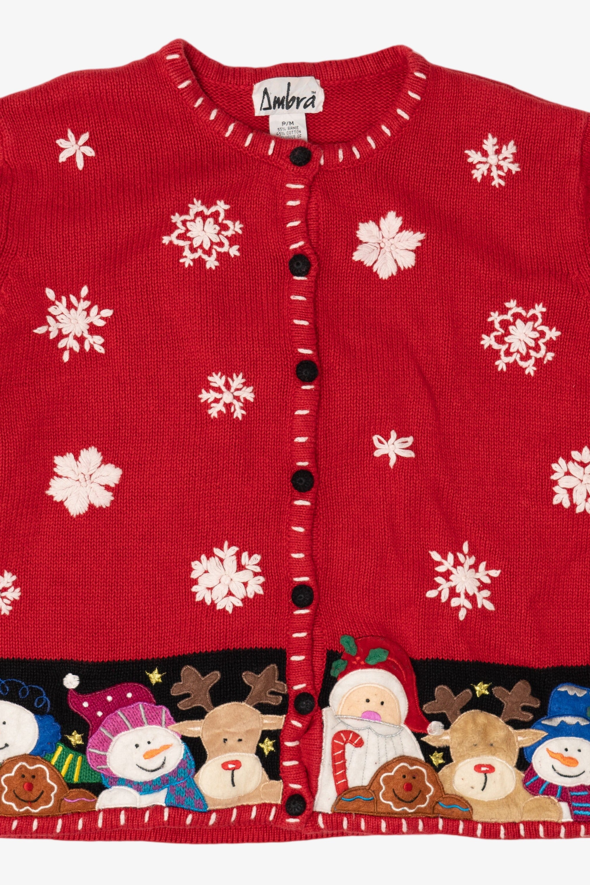 Vintage Red Ambra Santa Ugly Christmas Cardigan (1990s)