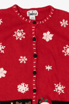 Vintage Red Ambra Santa Ugly Christmas Cardigan (1990s)