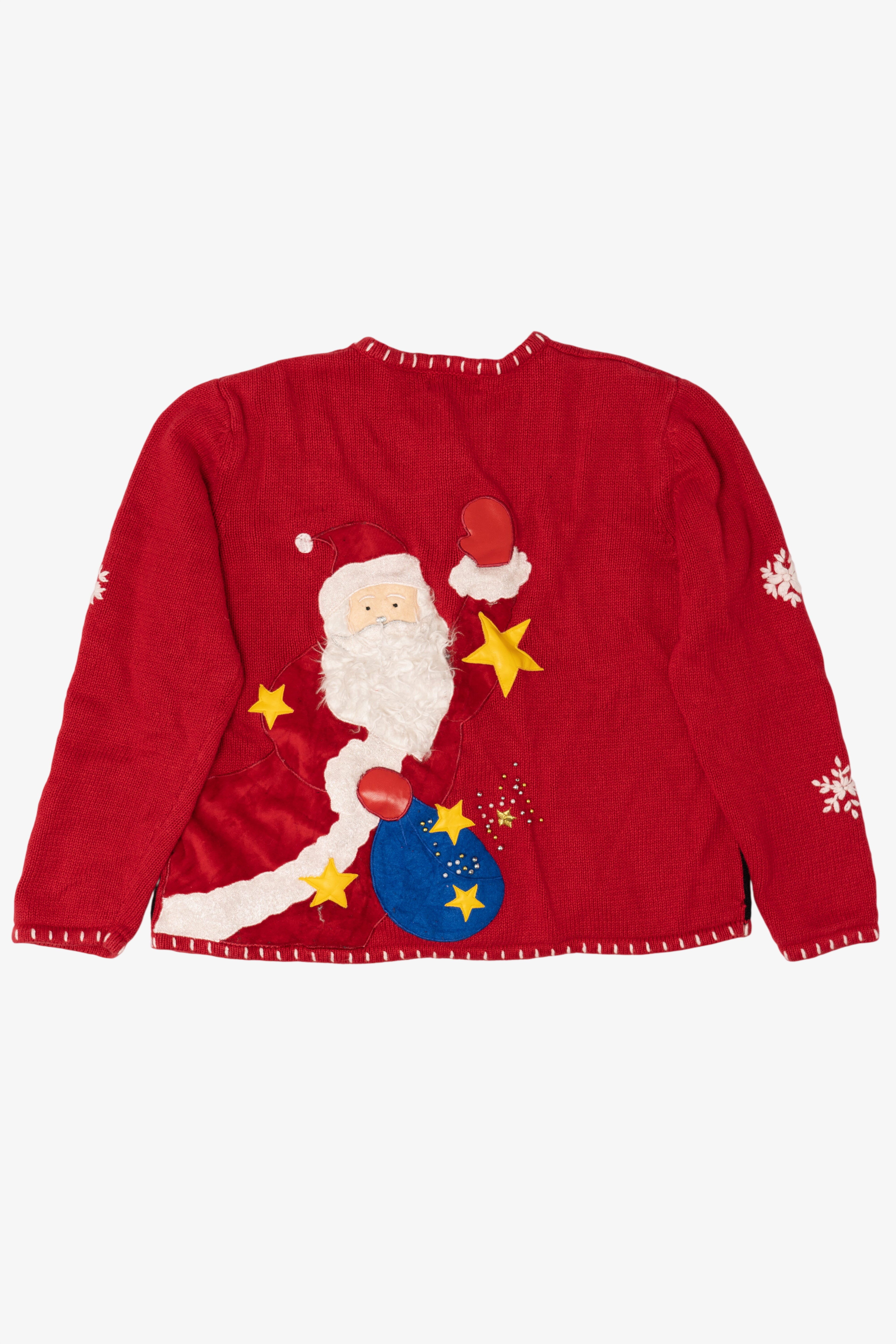 Vintage Red Ambra Santa Ugly Christmas Cardigan (1990s)