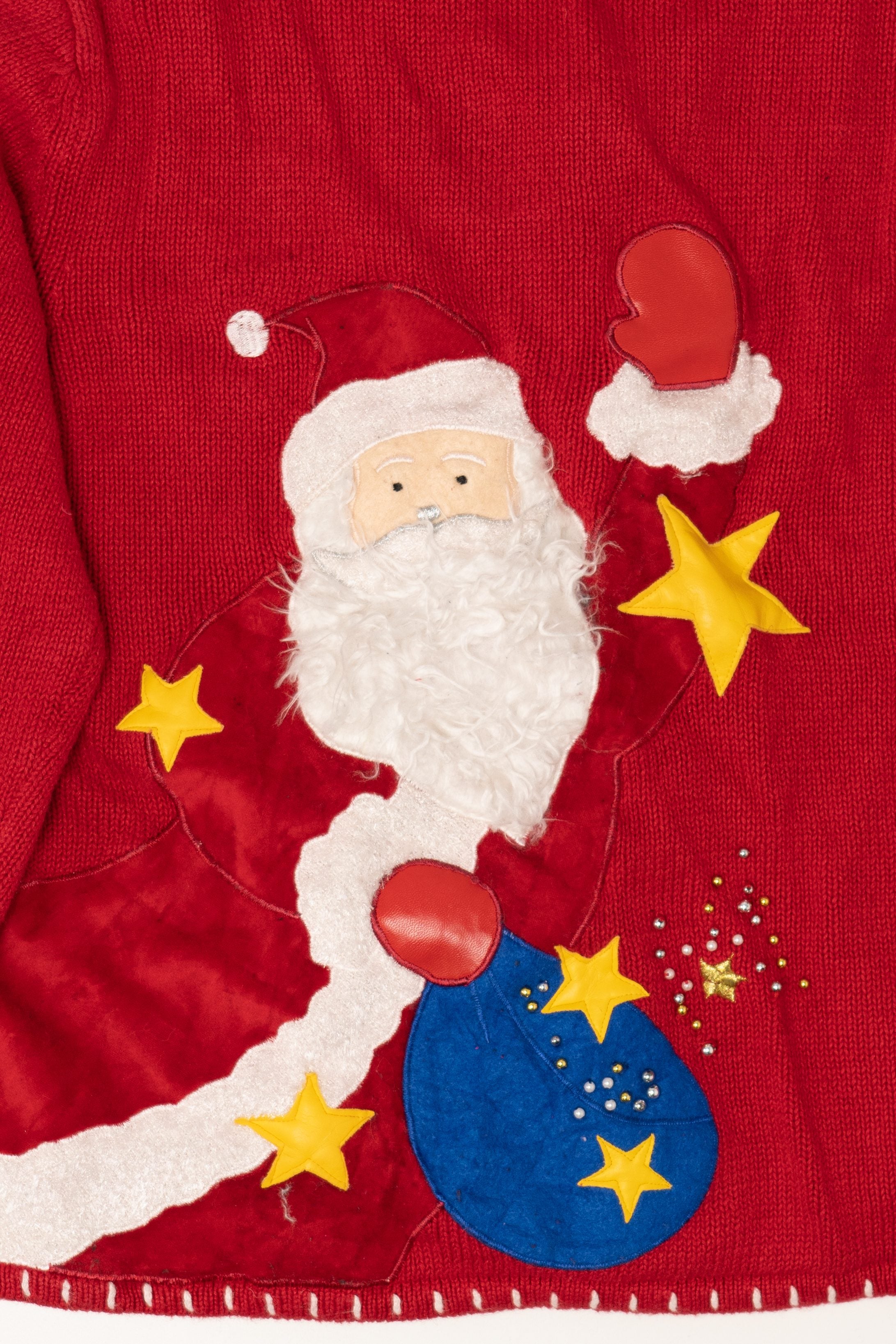 Vintage Red Ambra Santa Ugly Christmas Cardigan (1990s)