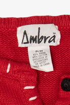 Vintage Red Ambra Santa Ugly Christmas Cardigan (1990s)