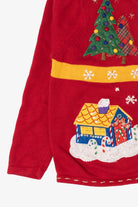 Vintage Red White Stag Ugly Christmas Cardigan (1990s)