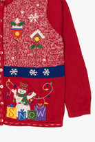 Vintage Red White Stag Ugly Christmas Cardigan (1990s)